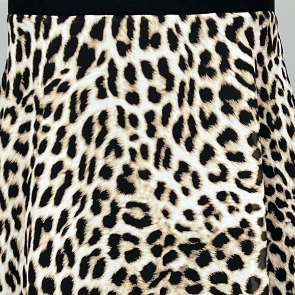 Vince Camuto Womens Leopard Print Maxi Trapeze Dress Black Tan size Small - Picture 6 of 13